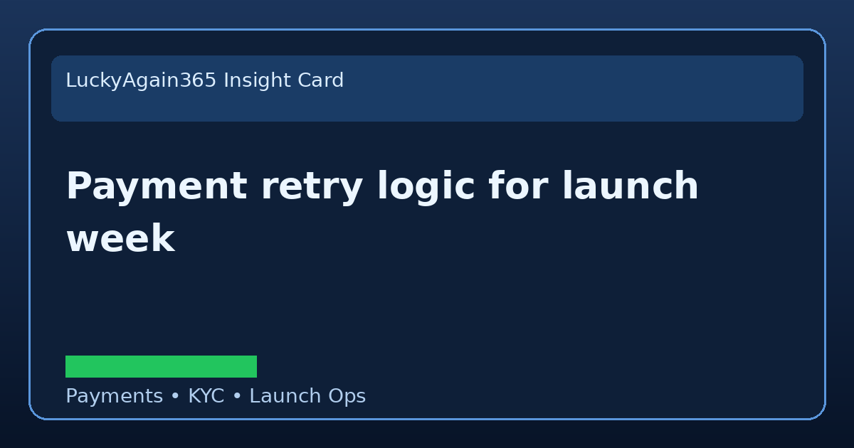 Payment Retry Logic For Launch Week launch planning visual