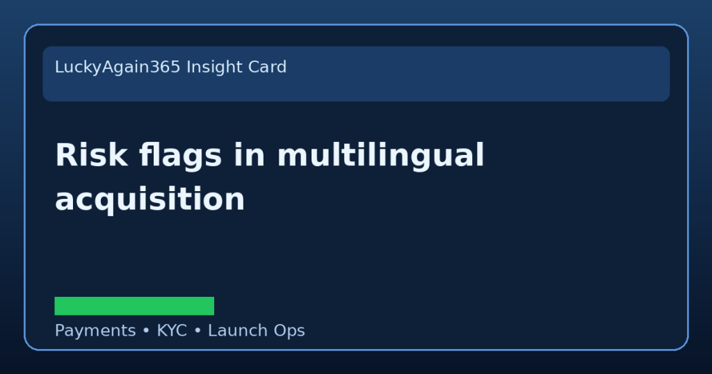 Risk Flags in Multilingual Acquisition