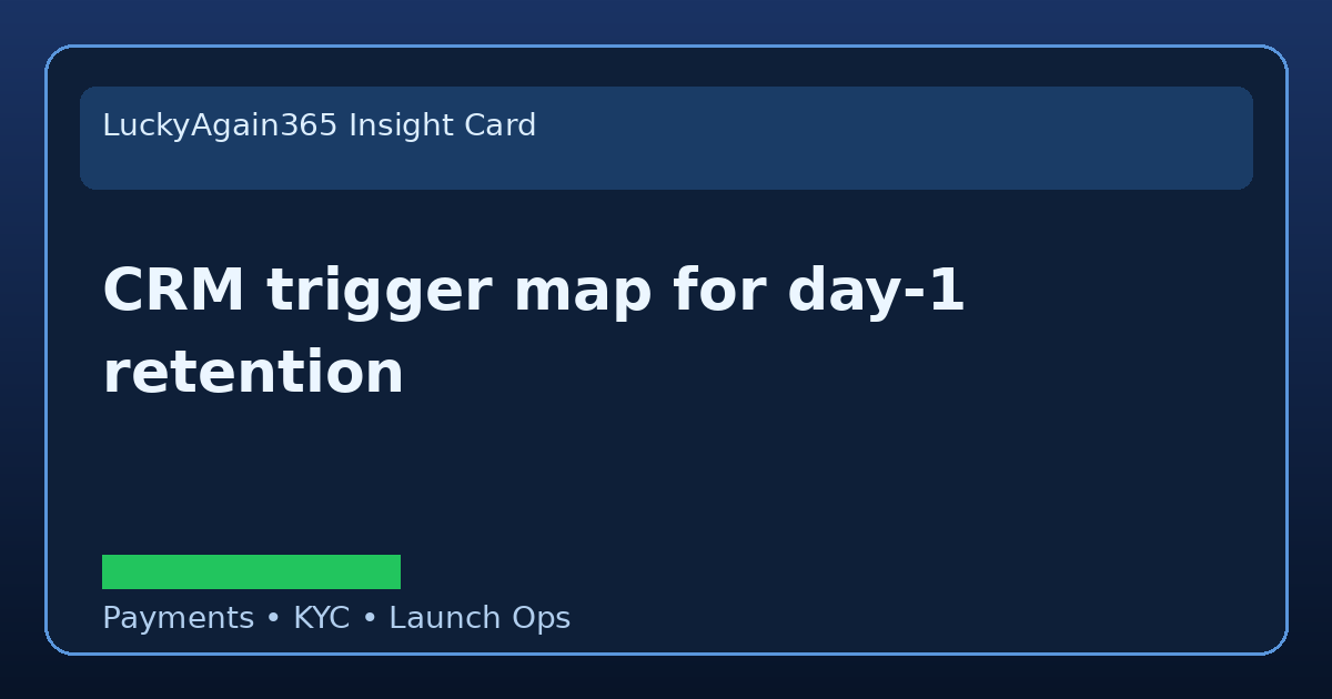 Crm Trigger Map For Day-1 Retention launch planning visual