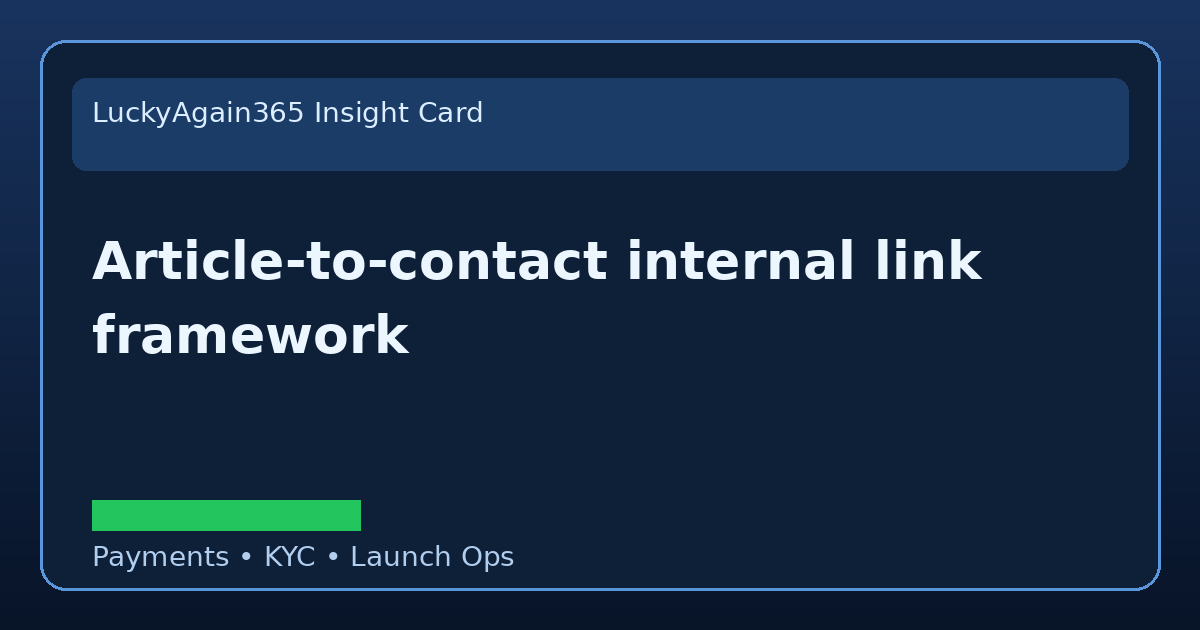 Article-To-Contact Internal Link Framework launch planning visual
